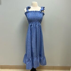 Peixoto Blue & White Maxi Sun Dress, Size S